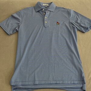 Peter Millar Navy and White Striped Polo- Lost Rail